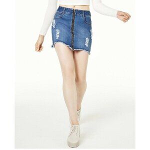 Waisted Zipper Jean Skirt Size S